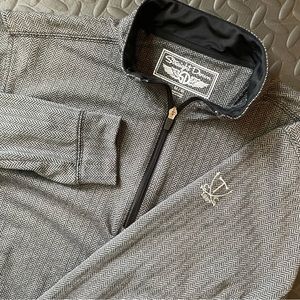 Straight‎ Down Men’s 1/4 Zip Pullover Golf Sweater Jacket Medium Herringbone